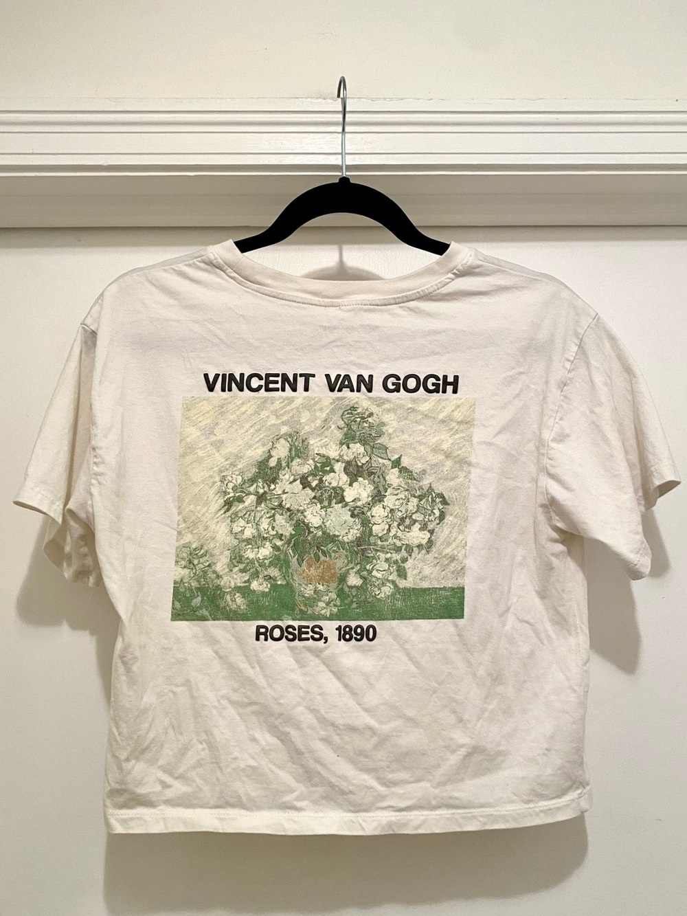 Organic collective Vincent Van Gogh Graphic Cropped Tee floral size Medium white